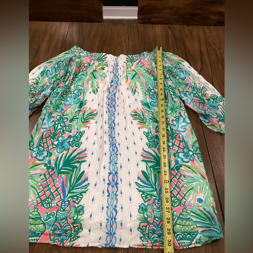 Lilly Pulitzer Resort White Maryellen Coconut Row Off The Shoulder mini Dress S - Picture 7 of 9